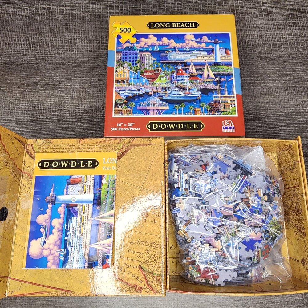 Lot of 5 Puzzle Varied Piece Count Balloon Lighthouse Lombard Long Beach SF Used - Picture 7 of 10